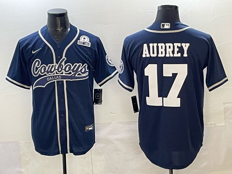 Men 2025 Dallas Cowboys #17 Aubrey blue Joint Name Nike Limited NFL Jersey style 026